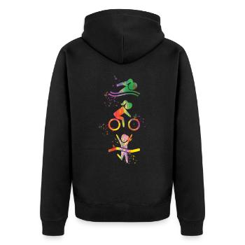 Watercolor Women's Triathlon - Unisex Premium Organic Zip Hoodie - black - Back - Nico (187cm)