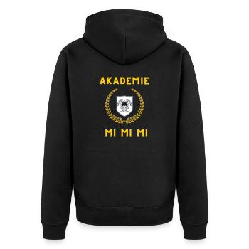 mi Akadmie 2 - Unisex Premium Bio Zip Hoodie - Schwarz - Hinten - Nico (187cm)