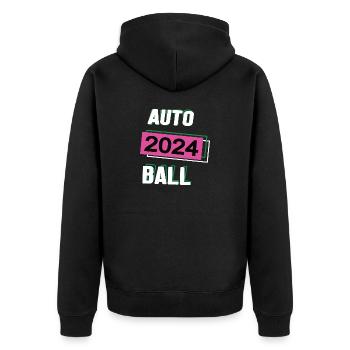Autoball 2024 Autoballer Autoballspieler Spiel - Unisex Premium Bio Zip Hoodie - Schwarz - Hinten - Nico (187cm)