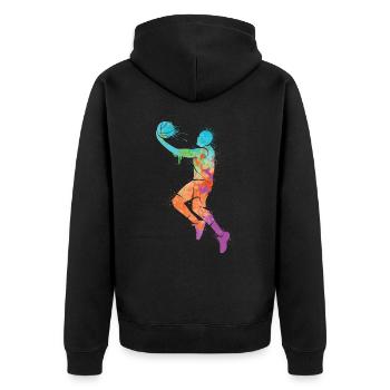Basket-ball Hommes Dunking Garçons Basket-ball Hommes - Veste à capuche bio Premium Unisexe - noir - Dos - Nico (187cm)