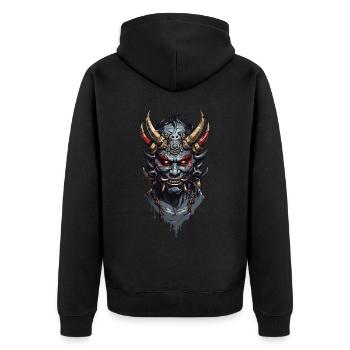 Démons Oni des légendes d’Halloween au Japon - Veste à capuche bio Premium Unisexe - noir - Dos - Nico (187cm)