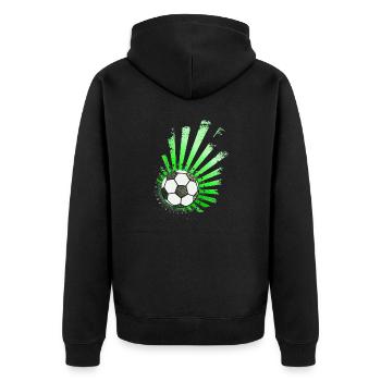 Football design (star) 01 - Unisex Premium Organic Zip Hoodie - black - Back - Nico (187cm)