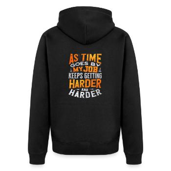 Concrete Finisher Concrete Mixer Construction Pun - Unisex Premium Bio Zip Hoodie - Schwarz - Hinten - Nico (187cm)
