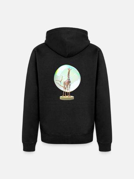 Giraffe - Unisex Premium Organic Zip Hoodie - black