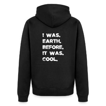 gift idea astronomy gifts joke bday gift earth - Unisex Premium Bio Zip Hoodie - Schwarz - Hinten - Nico (187cm)