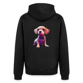 Braque Francais Dog - Braque Francais - Unisex Premium Organic Zip Hoodie - black - Back - Nico (187cm)