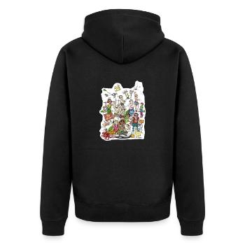 Diversity Klemmkleil Cover 2022 - Unisex Premium Bio Zip Hoodie - Schwarz - Hinten - Nico (187cm)