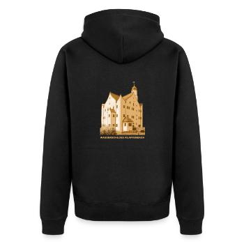 Klaffenbach Chemnitz Wasserschloss Sachsen - Unisex Premium Organic Zip Hoodie - black - Back - Nico (187cm)