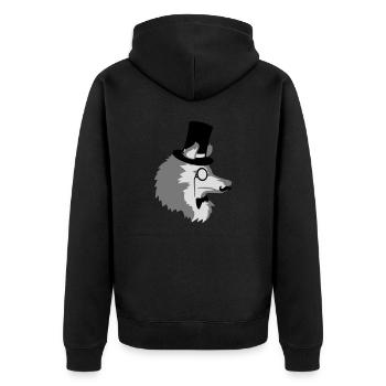 Sir Wolf Gentlemen Cylinder - Unisex Premium Organic Zip Hoodie - black - Back - Nico (187cm)