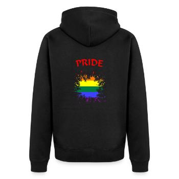 LGBTQ Pride - Unisex Premium Bio Zip Hoodie - Schwarz - Hinten - Nico (187cm)