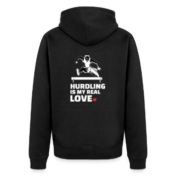 I love hurdles - Unisex Premium Organic Zip Hoodie - black - Back - Nico (187cm)