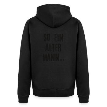 So Ein Alter Mann Geburtstag Fieser Spruch - Unisex Premium Bio Zip Hoodie - Schwarz - Hinten - Nico (187cm)