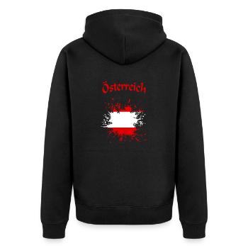 Österreich Austria österreich austria - Unisex Premium Bio Zip Hoodie - Schwarz - Hinten - Nico (187cm)