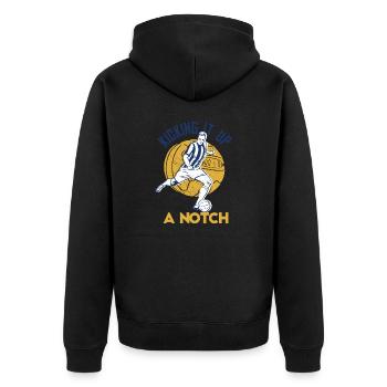 Kicking It Up A Notch Retro Cool Football Designs - Unisex Premium Organic Zip Hoodie - black - Back - Nico (187cm)