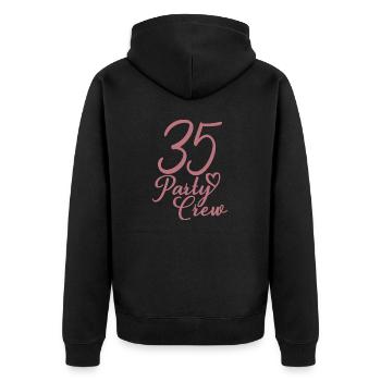 35 Party Crew 35. Geburtstag 35 Jahre alt - Unisex Premium Bio Zip Hoodie - Schwarz - Hinten - Nico (187cm)