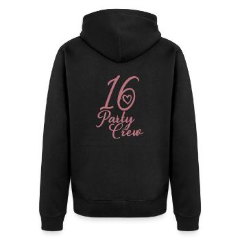 16 Party Crew 16. Geburtstag Party 16 Jahre alt - Unisex Premium Bio Zip Hoodie - Schwarz - Hinten - Nico (187cm)