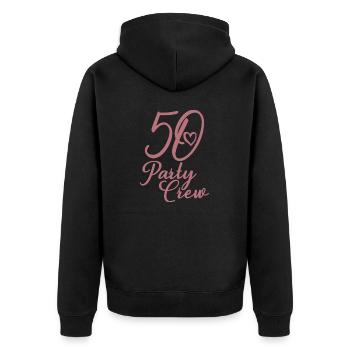 50 Party Crew 50th Birthday Party 50 Years Old - Unisex Premium Organic Zip Hoodie - black - Back - Nico (187cm)