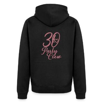 30 Party Crew 30. Geburtstag 30 Jahre alt - Unisex Premium Bio Zip Hoodie - Schwarz - Hinten - Nico (187cm)
