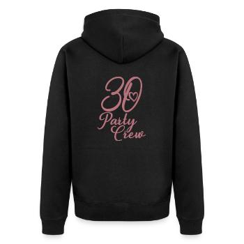 30 Party Crew 30. Geburtstag 30 Jahre alt - Unisex Premium Bio Zip Hoodie - Schwarz - Hinten - Nico (187cm)