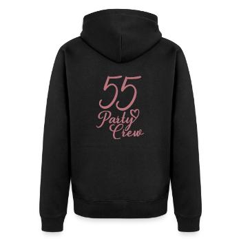 55 Party Crew 55. Geburtstag 55 Jahre alt - Unisex Premium Bio Zip Hoodie - Schwarz - Hinten - Nico (187cm)