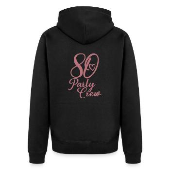 80 Party Crew 80. Geburtstag 80 Jahre alt - Unisex Premium Bio Zip Hoodie - Schwarz - Hinten - Nico (187cm)