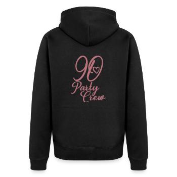 90 Party Crew 90th Birthday Party 90 Years Old - Unisex Premium Organic Zip Hoodie - black - Back - Nico (187cm)