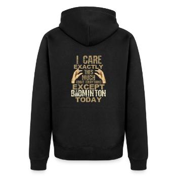 Badminton Player Sport Badminton I Gift - Unisex Premium Organic Zip Hoodie - black - Back - Nico (187cm)