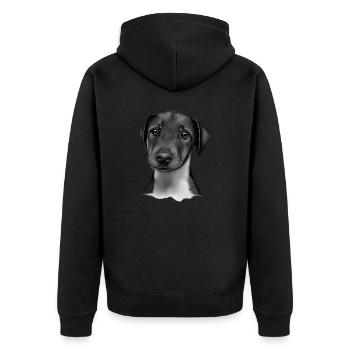 Doberman Doberman chiot chien Doberman dresseur - Veste à capuche bio Premium Unisexe - noir - Dos - Nico (187cm)
