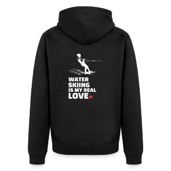 J’adore le ski nautique - Veste à capuche bio Premium Unisexe - noir - Dos - Nico (187cm)