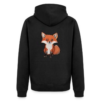 Kleine Fuchs - Unisex Premium Bio Zip Hoodie - Schwarz - Hinten - Nico (187cm)