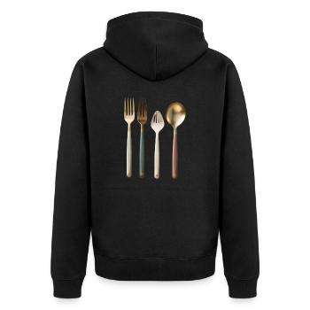 Kitchen apron - Unisex Premium Organic Zip Hoodie - black - Back - Nico (187cm)