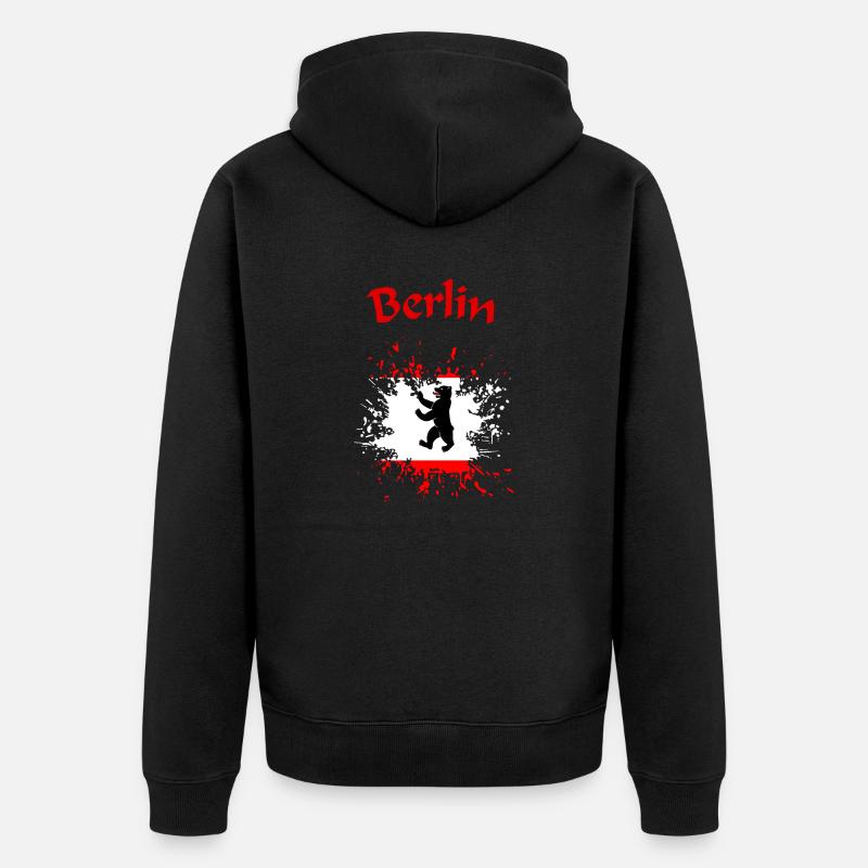 Berlin - Unisex Premium Bio Zip Hoodie - Schwarz