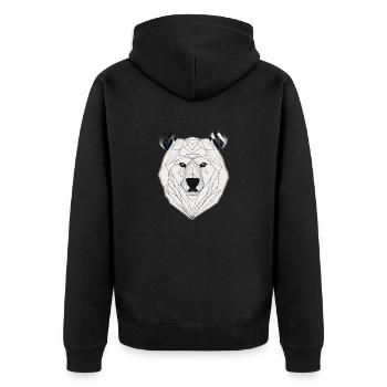 Bear Sketch - Unisex Premium Organic Zip Hoodie - black - Back - Nico (187cm)