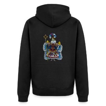 Engel - Unisex Premium Bio Zip Hoodie - Schwarz - Hinten - Nico (187cm)