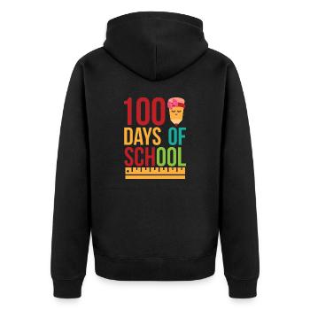 100 Days of School Happy 100th Day of School - Unisex Premium Organic Zip Hoodie - black - Back - Nico (187cm)
