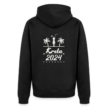 kreta 2024 - Unisex Premium Bio Zip Hoodie - Schwarz - Hinten - Nico (187cm)