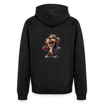 Bigfoot #lovely toons - Unisex Premium Bio Zip Hoodie - Schwarz - Hinten - Nico (187cm)