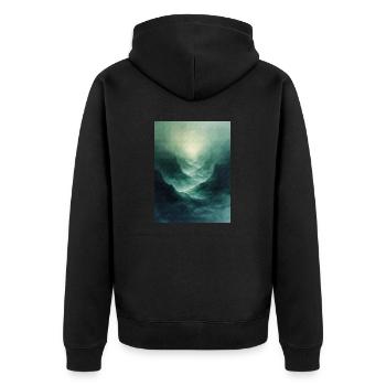 Poster Geo Nature Paint 17 - Unisex Premium Bio Zip Hoodie - Schwarz - Hinten - Nico (187cm)