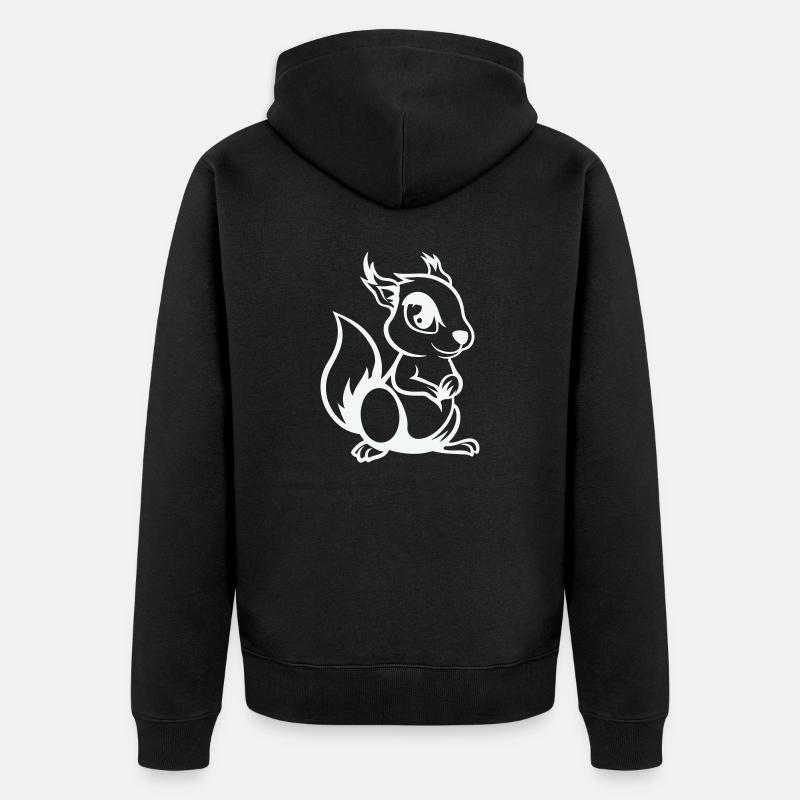 Bande dessinée écureuil - Veste à capuche bio Premium Unisexe - noir