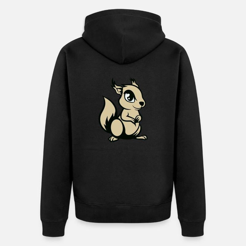 eichhörnchen comic tier - Unisex Premium Bio Zip Hoodie - Schwarz