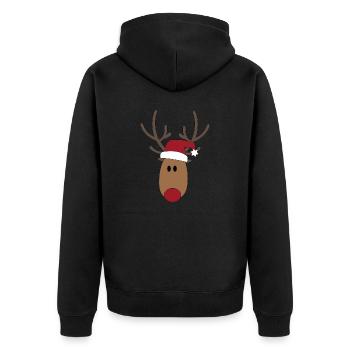 Design for Christmas with moose - Unisex Premium Organic Zip Hoodie - black - Back - Nico (187cm)