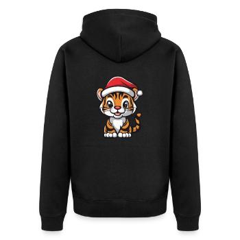 Noël du tigre - Veste à capuche bio Premium Unisexe - noir - Dos - Nico (187cm)