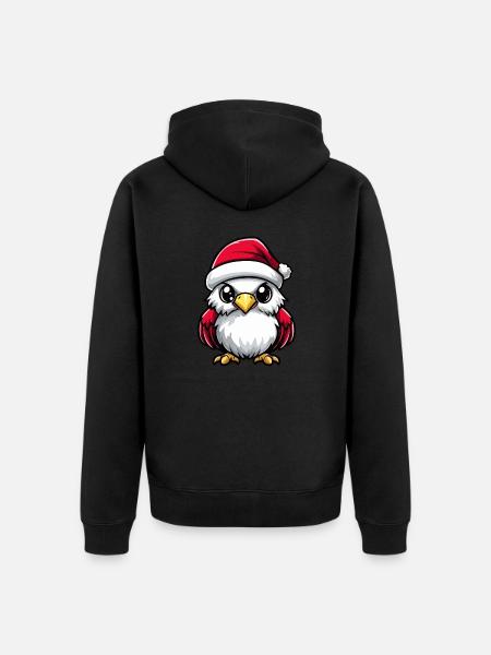 Eagle Christmas - Unisex Premium Organic Zip Hoodie - black