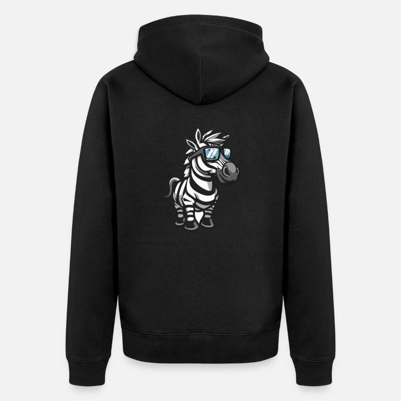 Bande dessinée zèbre Cool - Veste à capuche bio Premium Unisexe - noir