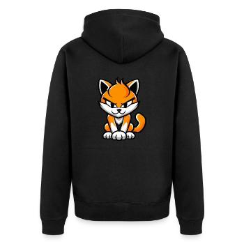 Cat Comic - Unisex Premium Organic Zip Hoodie - black - Back - Nico (187cm)