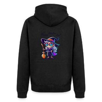 Witch Sunglasses Comic - Unisex Premium Organic Zip Hoodie - black - Back - Nico (187cm)