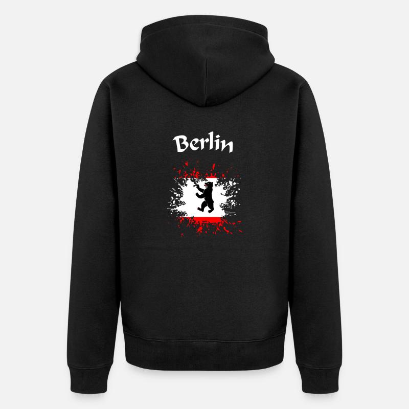 Berlin - Unisex Premium Bio Zip Hoodie - Schwarz