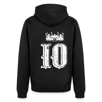 Couronne de 10 chiffres - Veste à capuche bio Premium Unisexe - noir - Dos - Nico (187cm)