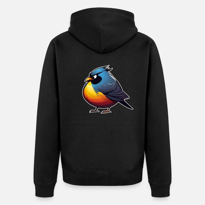 Gros petit oiseau féroce - Veste à capuche bio Premium Unisexe - noir