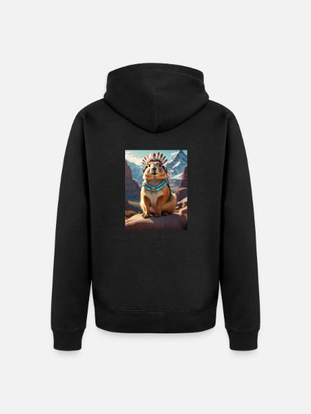 Marmot Warrior - Unisex Premium Organic Zip Hoodie - black